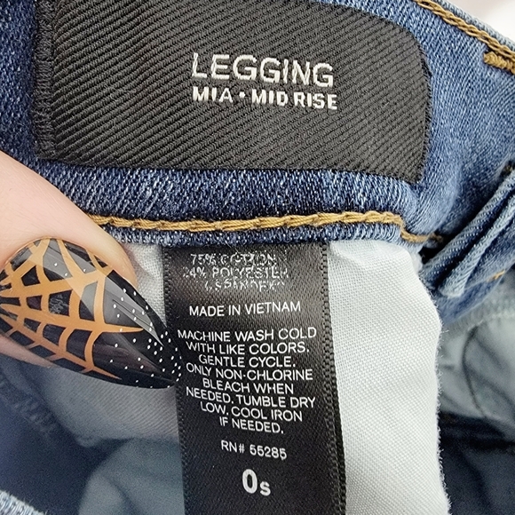 Express Mia Midrise Legging Low Rise Stretch Skinny Jeans Size 0 Short - Picture 3 of 5